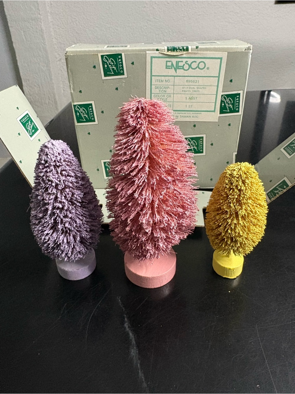 Enesco Oval Shaped Pastel Trees Vintage